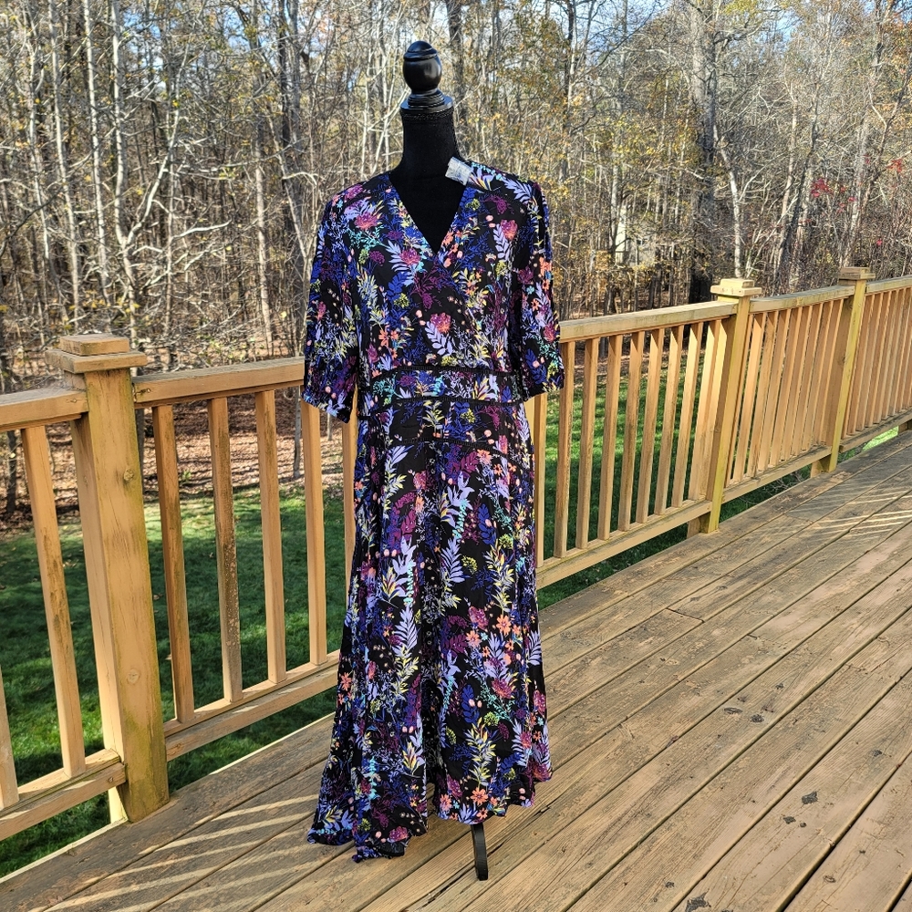 Soft Surroundings Florencia Floral Dress Size 18 NWOT
